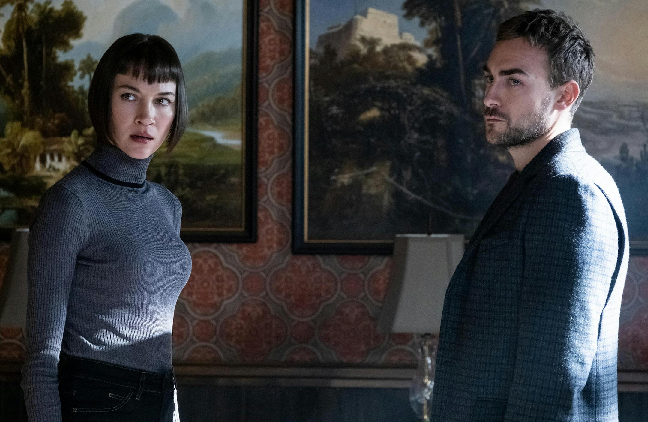 Helstrom -- "Viaticum" -- Episode 102 -- A horrific accident leads Daimon and Gabriella fighting to save a man's soul, while a dark force attempts to stop them. Meanwhile, Yen's relationship with his work takes a dark turn towards obsession, and a discovery leads Anna back to St. Teresa's. Ana Helstrom (Sydney Lemmon) and Daimon Helstrom (Tom Austen), shown. (Photo by: Katie Yu/Hulu) ORG XMIT: S1