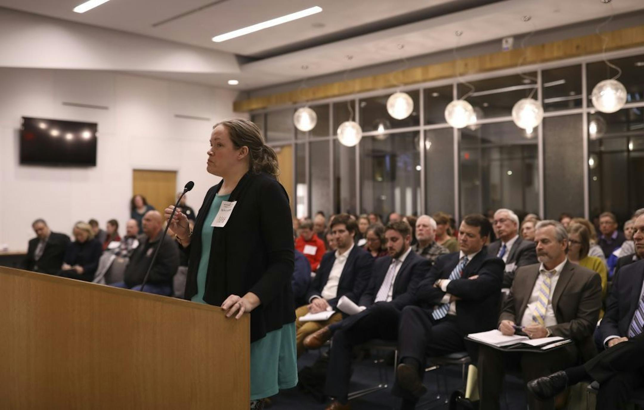 Jennifer Curtis of Forest Lake made an emotional appeal to the council to approve the zoning text change.