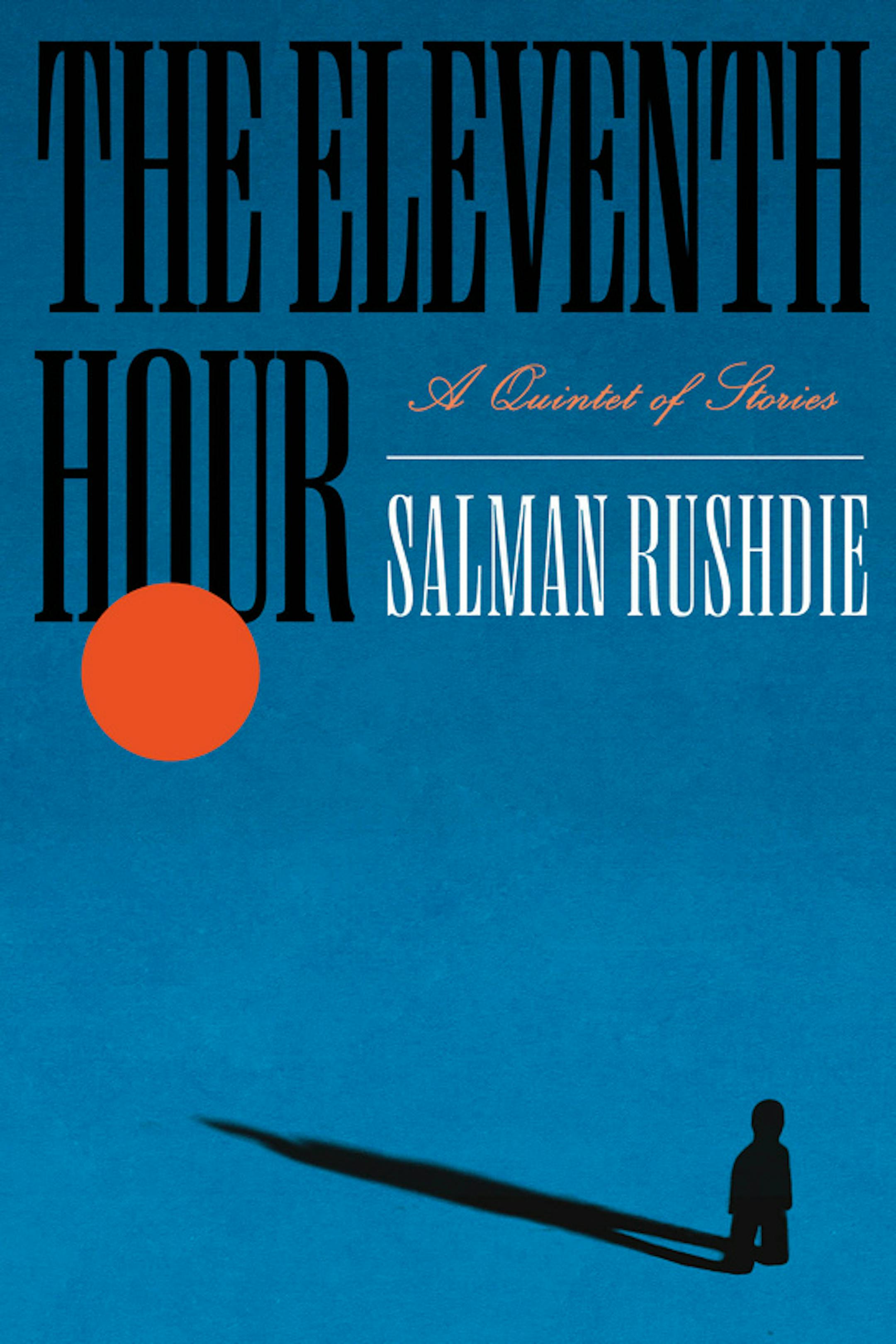 blue cover of The Eleventh Hour features a drawing of person, casting a long shadow