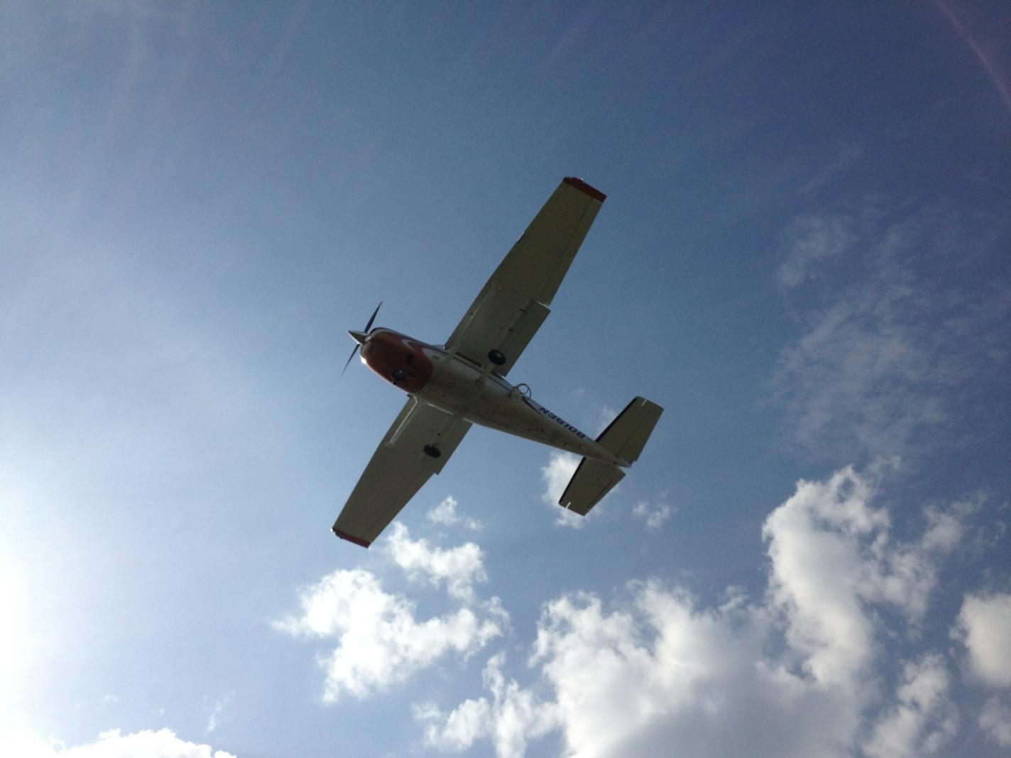 This FBI surveillance plane flew over the Twin Cities several times recently. Surveillance equipment and its power cord can be seen on the fuselage.