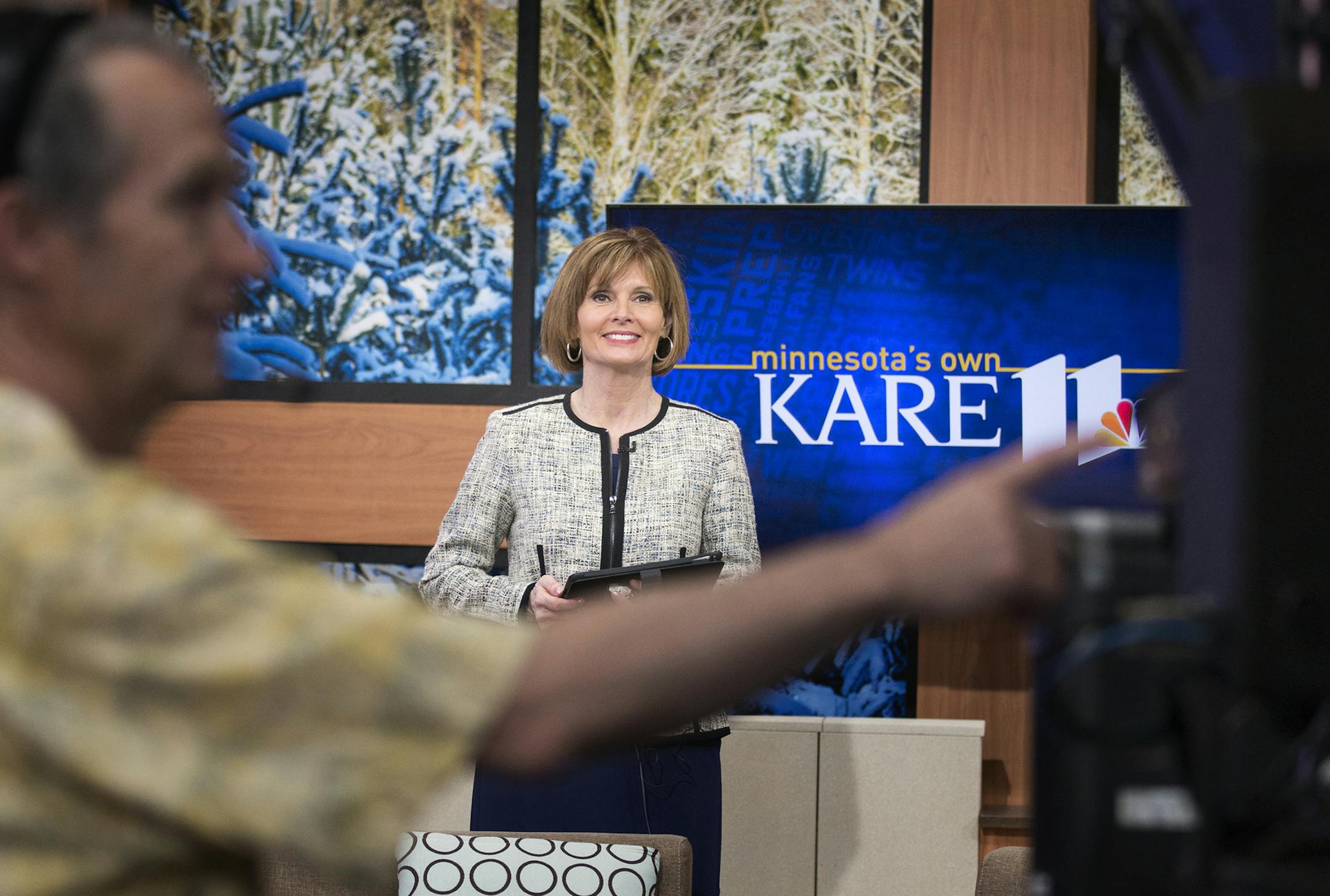 Diana Pierce co-anchors one of her last few KARE 11 newscasts. LEILA NAVIDI &#x2022; leila.navidi@startribune.com
