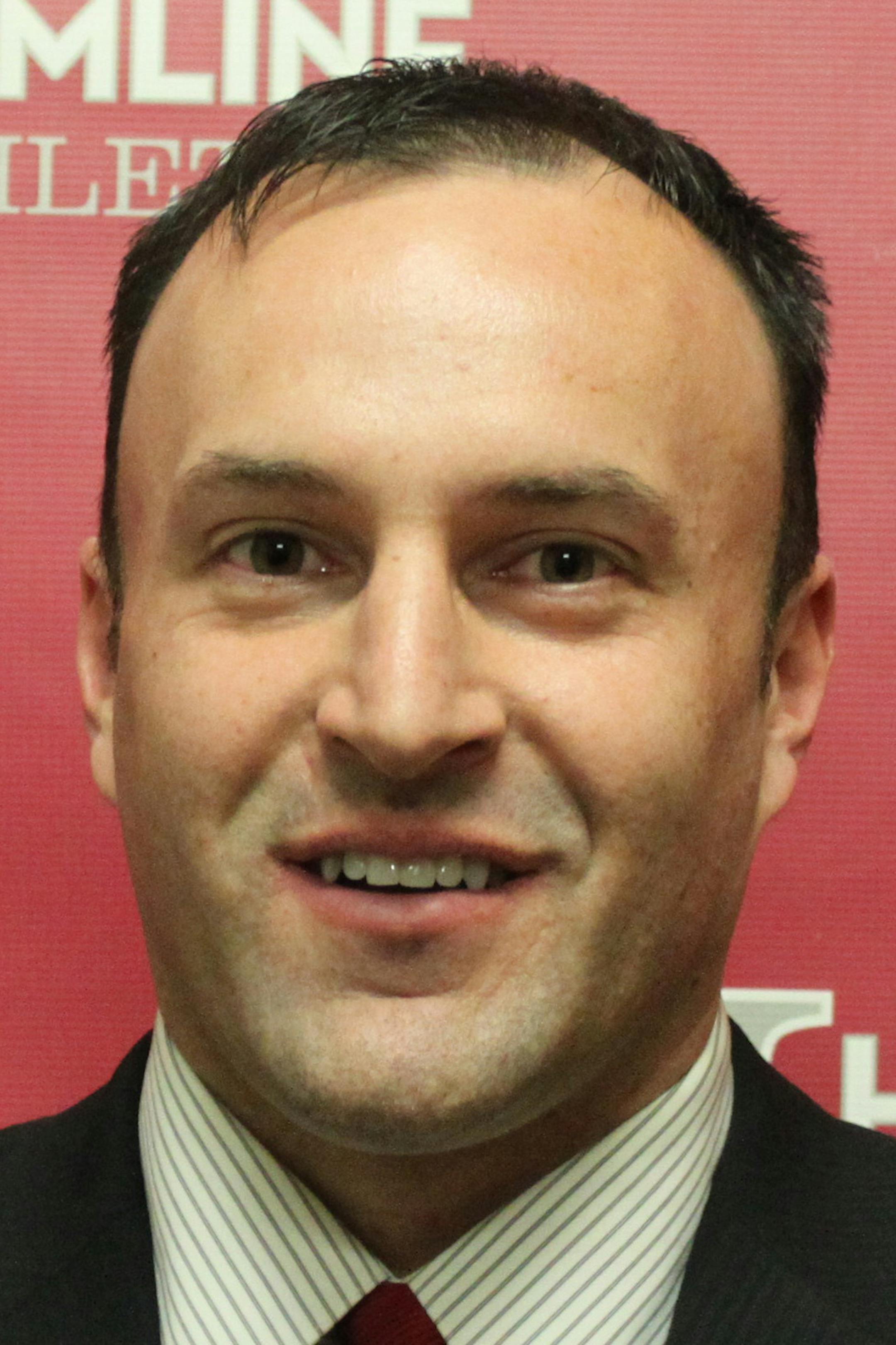 New Hamline University football coach Chad Rogosheske, with sportcoat. Photo courtesy of the Hamline athletic department. ORG XMIT: MIN1212131430110223