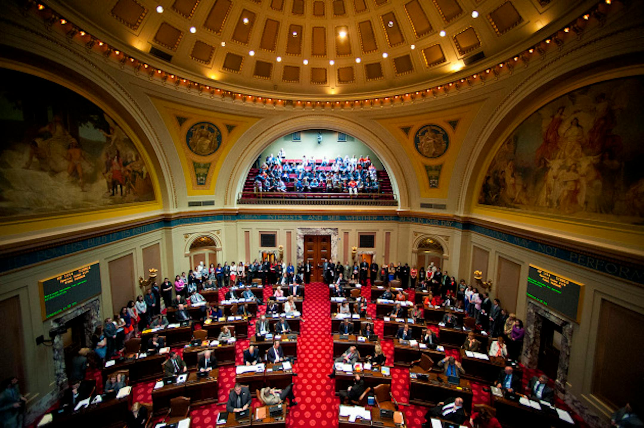 The Senate floor was packed with staff and DFL House members during the final stages of the historic debate and vote for the marriage bill.    Monday, May 13, 2013    ]   GLEN STUBBE * gstubbe@startribune.com