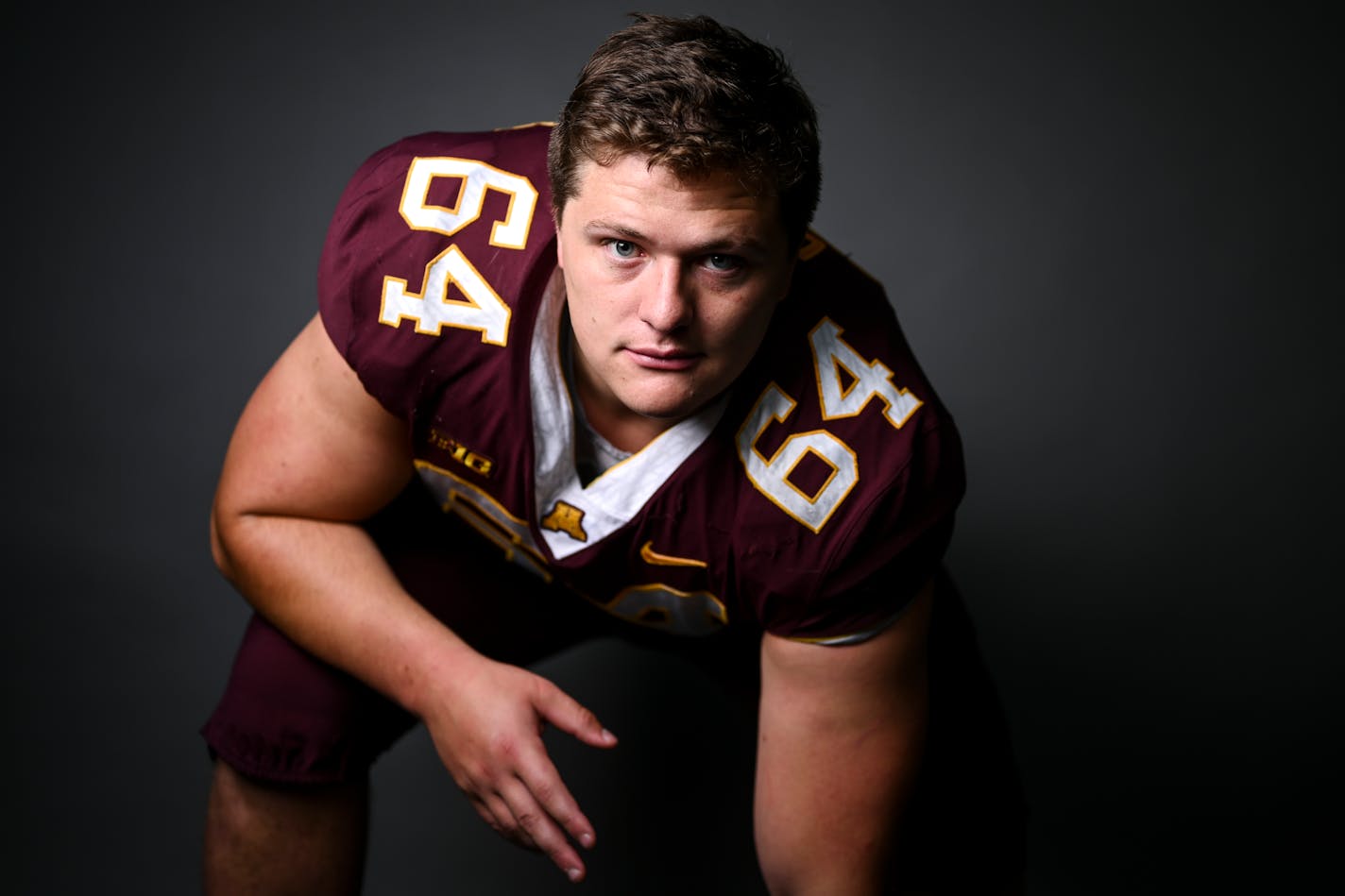 Minnesota Golden Gophers offensive lineman Conner Olson (64).