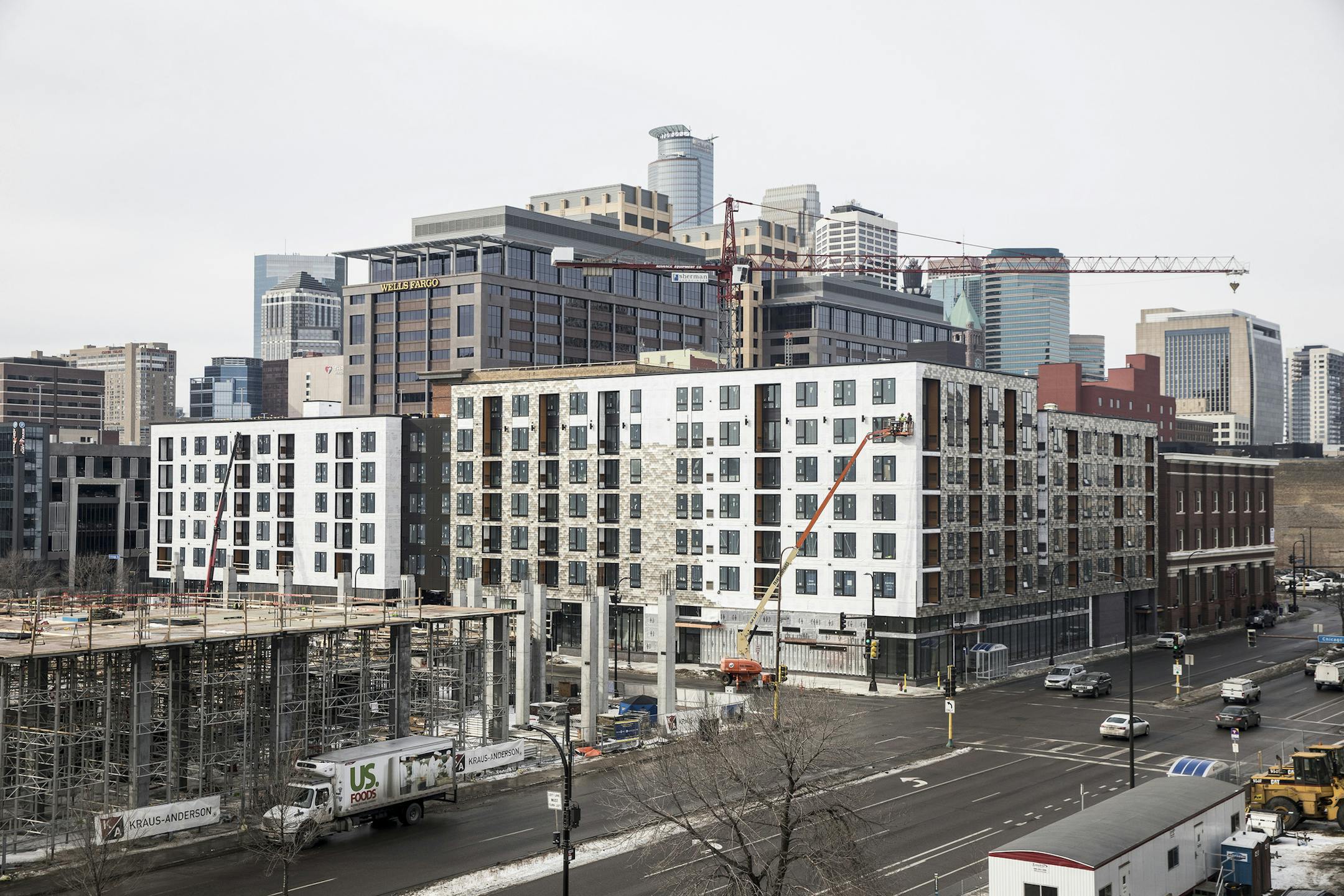 Sherman Associates’ East End project, a mixed-use development in Minneapolis, Jan. 19, 2018. The U.S. Bank Stadium, host of the upcoming Super Bowl, has brought a surge in development. (Tim Gruber/The New York Times) ORG XMIT: XNYT50