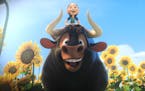 "Ferdinand," voiced by pro wrestler John Cena, is a sweet-tempered bull.