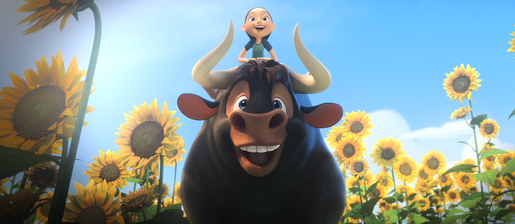 "Ferdinand," voiced by pro wrestler John Cena, is a sweet-tempered bull.