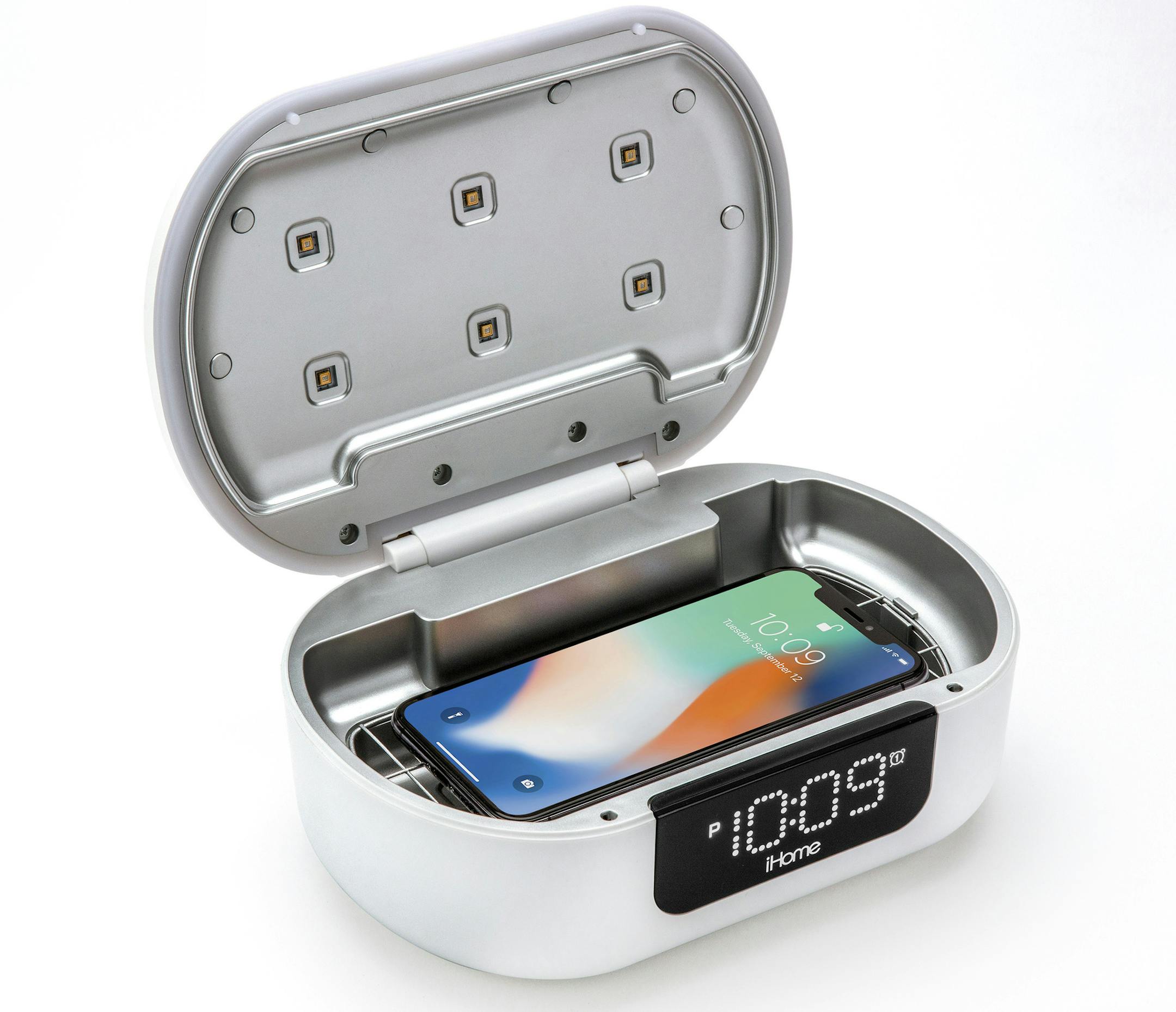 The iHome iUVBT1 Pro UV-C sanitizer Bluetooth speaker is lab tested to kill 99.9-percent of viruses and bacteria without liquids or chemicals. (Handout/TNS) ORG XMIT: 1809182