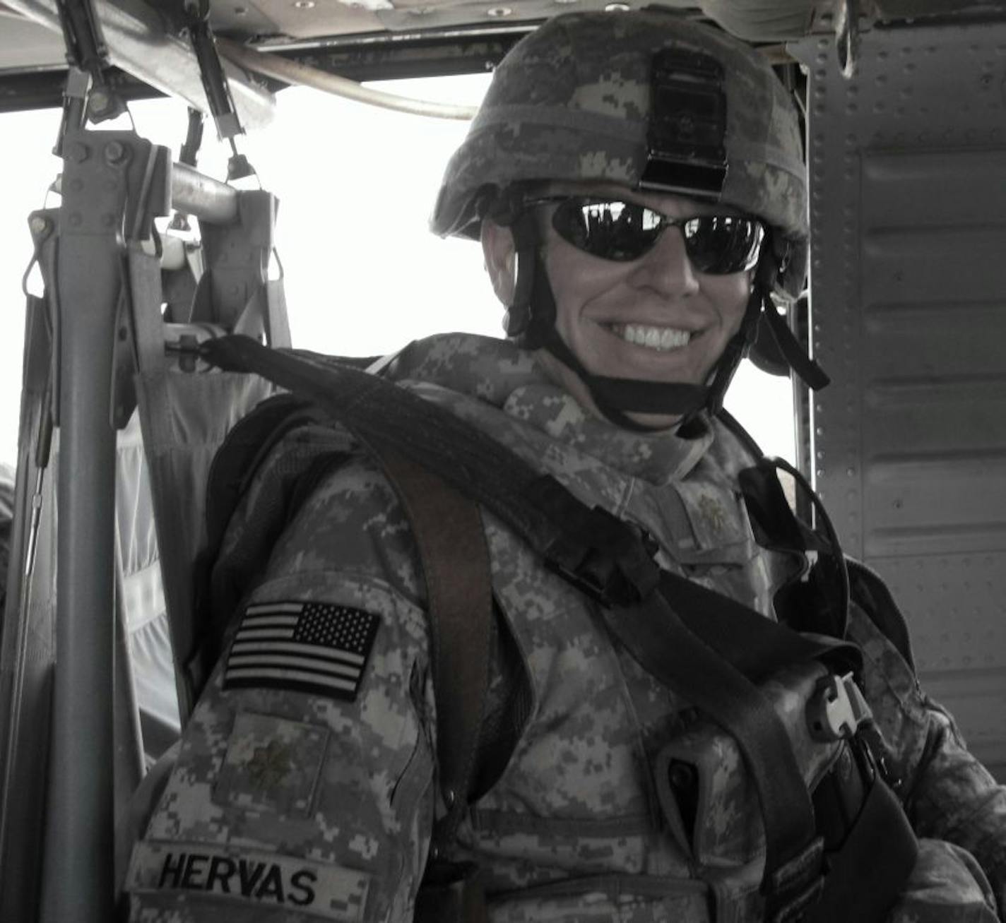 Major Tad Hervas in Iraq. Photo courtesy of the family.