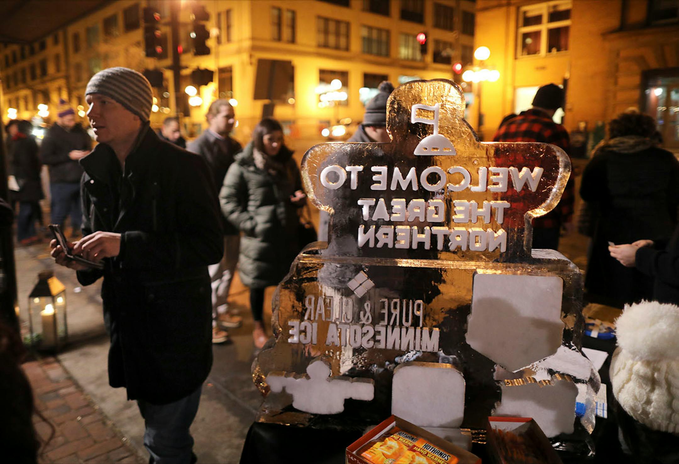 Folks lined up in the cold for The Great Northern: Saint Paul Chef's Experience. Just one of the Eric Dayton inspired winter experiences aimed at embracing the cold and celebrating the spirit of winter.