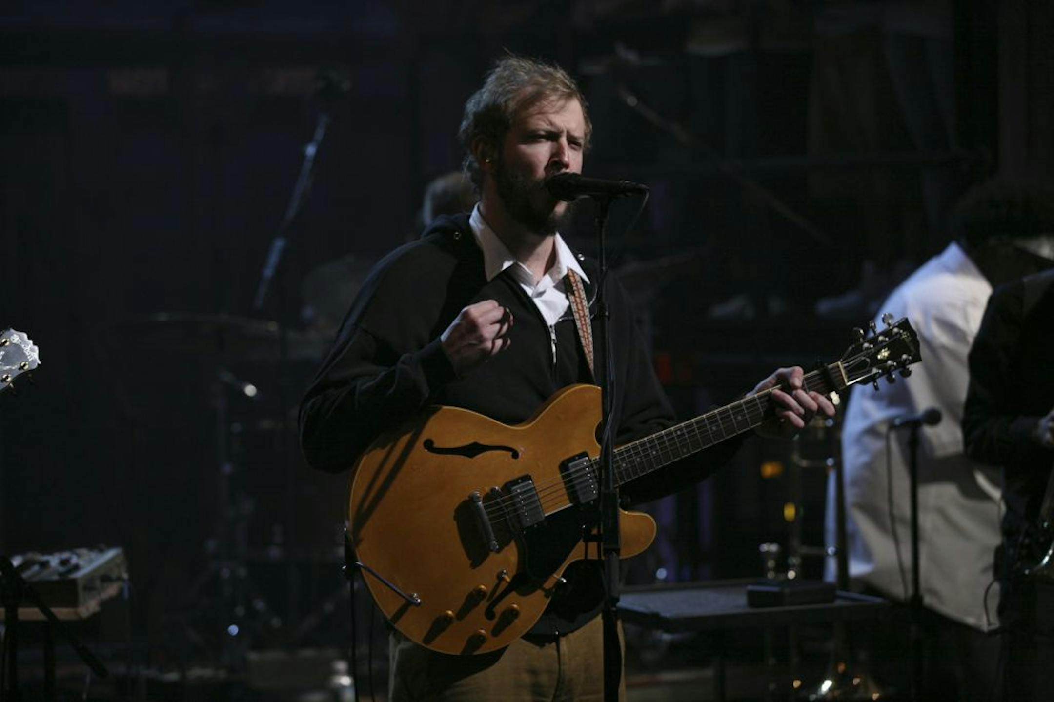 LATE NIGHT WITH JIMMY FALLON -- Episode 463 -- Pictured: Bon Iver -- Photo by: Ira James/NBC