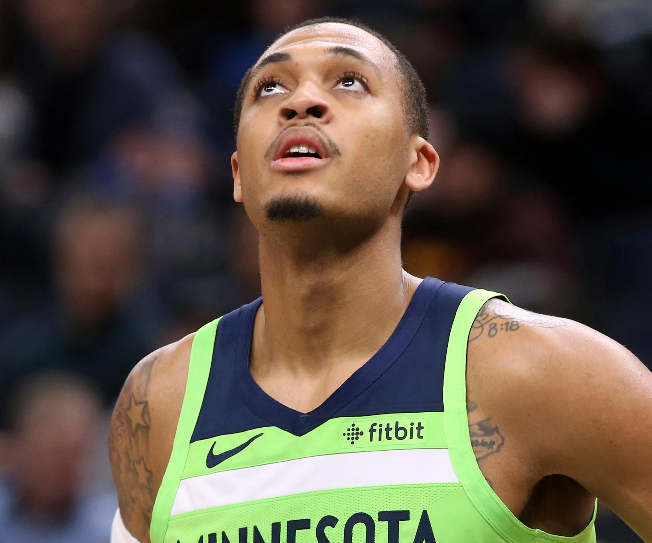 Minnesota Timberwolves' Cameron Reynolds plays against the Washington Wizards in an NBA basketball game Saturday, March 9, 2019, in Minneapolis. (AP Photo/Jim Mone)
