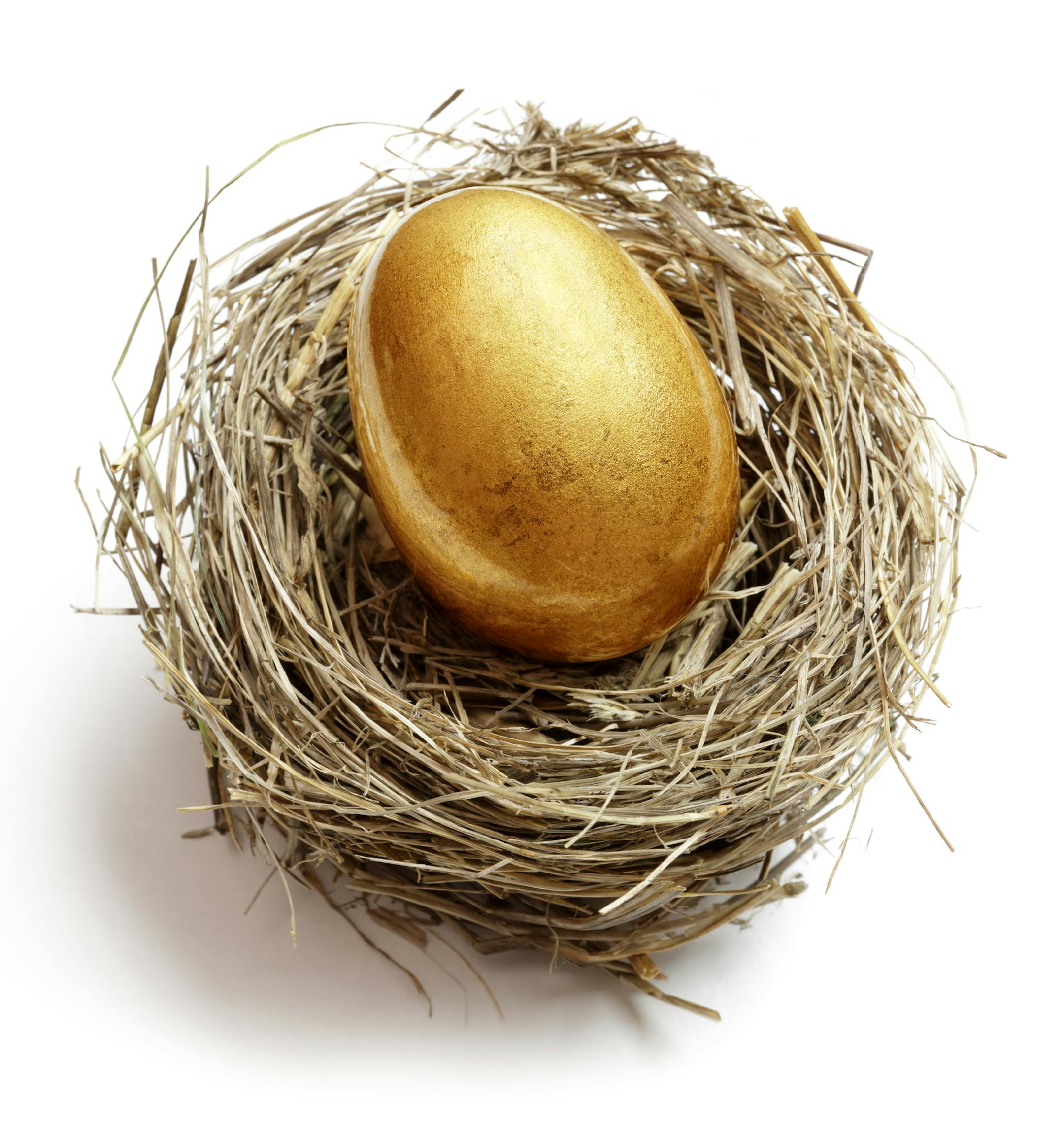 Gold nest egg concept for retirement savings and financial planning