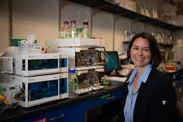 Jessica Mogilka, executive vice president at JLL, is pictured inside a lab at University Enterprise Lab in St. Paul on Wednesday.


The Twin Cities is