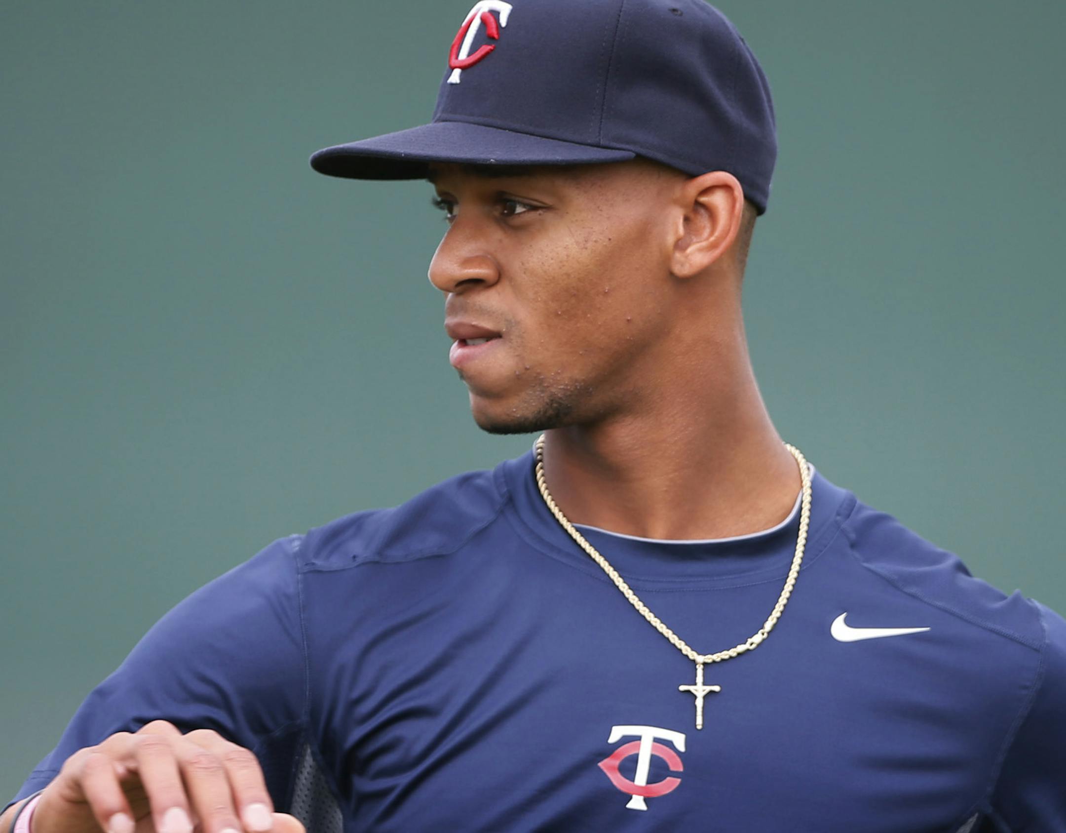 Minnesota Twins center fielding prospect Byron Buxton remains out with an left wrist injury and continues to rehab it June 3, 2014 in Fort Myers ,Florida. ] Jerry Holt Jerry.holt@startribune.com