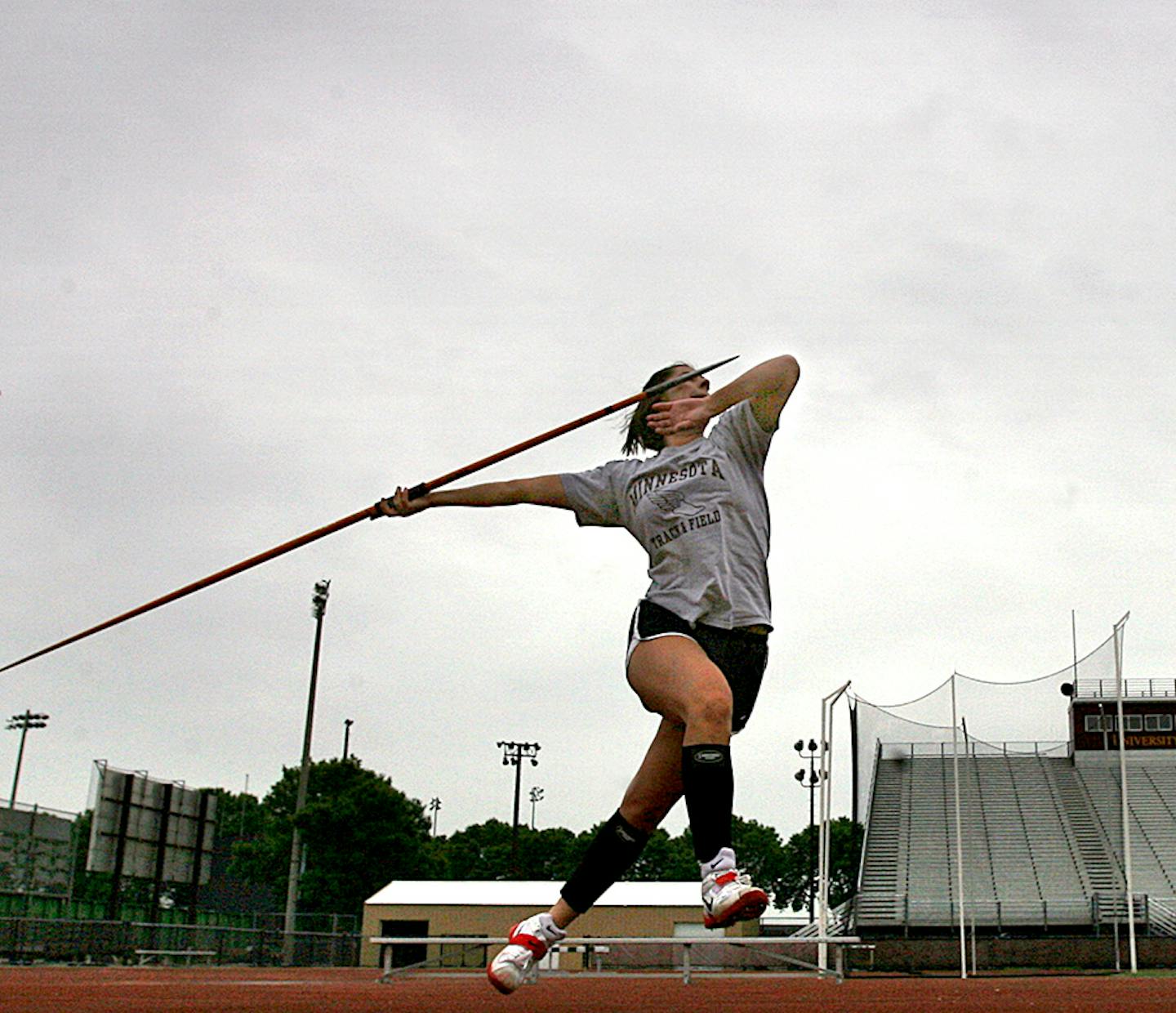 A University of Minnesota javelin thrower practiced at Bierman track in 2008. An anonymous complaint said Gophers women's sports have become an afterthought.