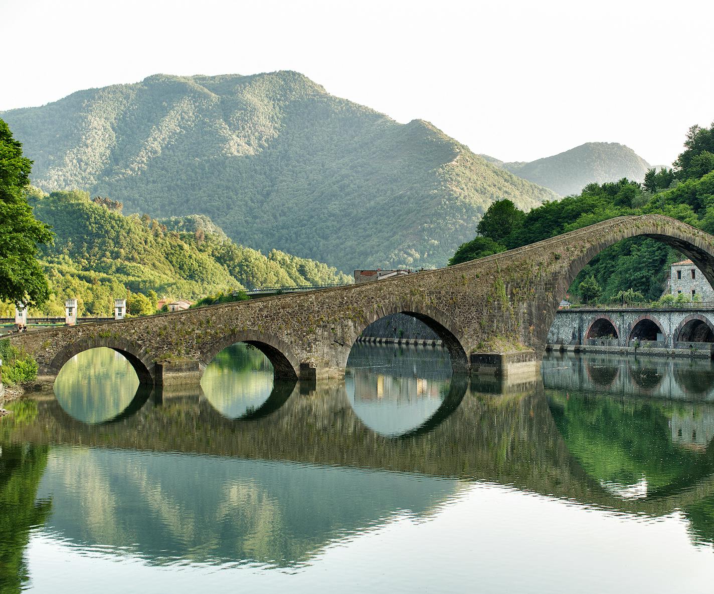 Devils Bridge-Ponte della Maddalena is a bridge crossing the Serchio river near the town of Borgo a Mozzano in the Italian province of Lucca