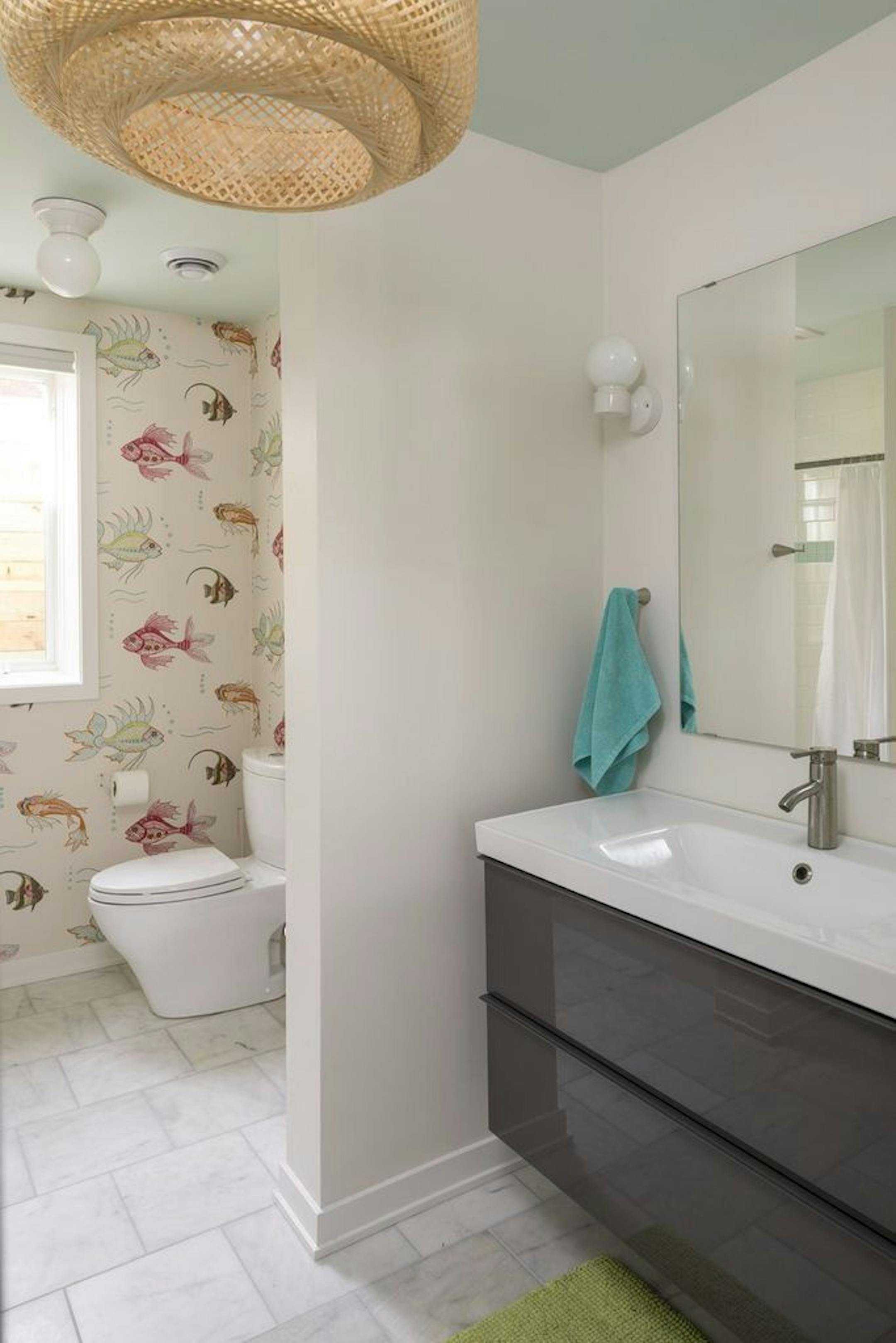 New kids' bathroom in the walkout basement.