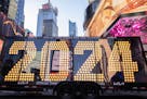The 2024 New Year’s Eve numerals are displayed in Times Square on Dec. 20 in New York.