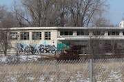 Taggers have gotten to one of the few remaining buildings on the TCAAP site, which may become a welcome center that tells the story of the area's hist