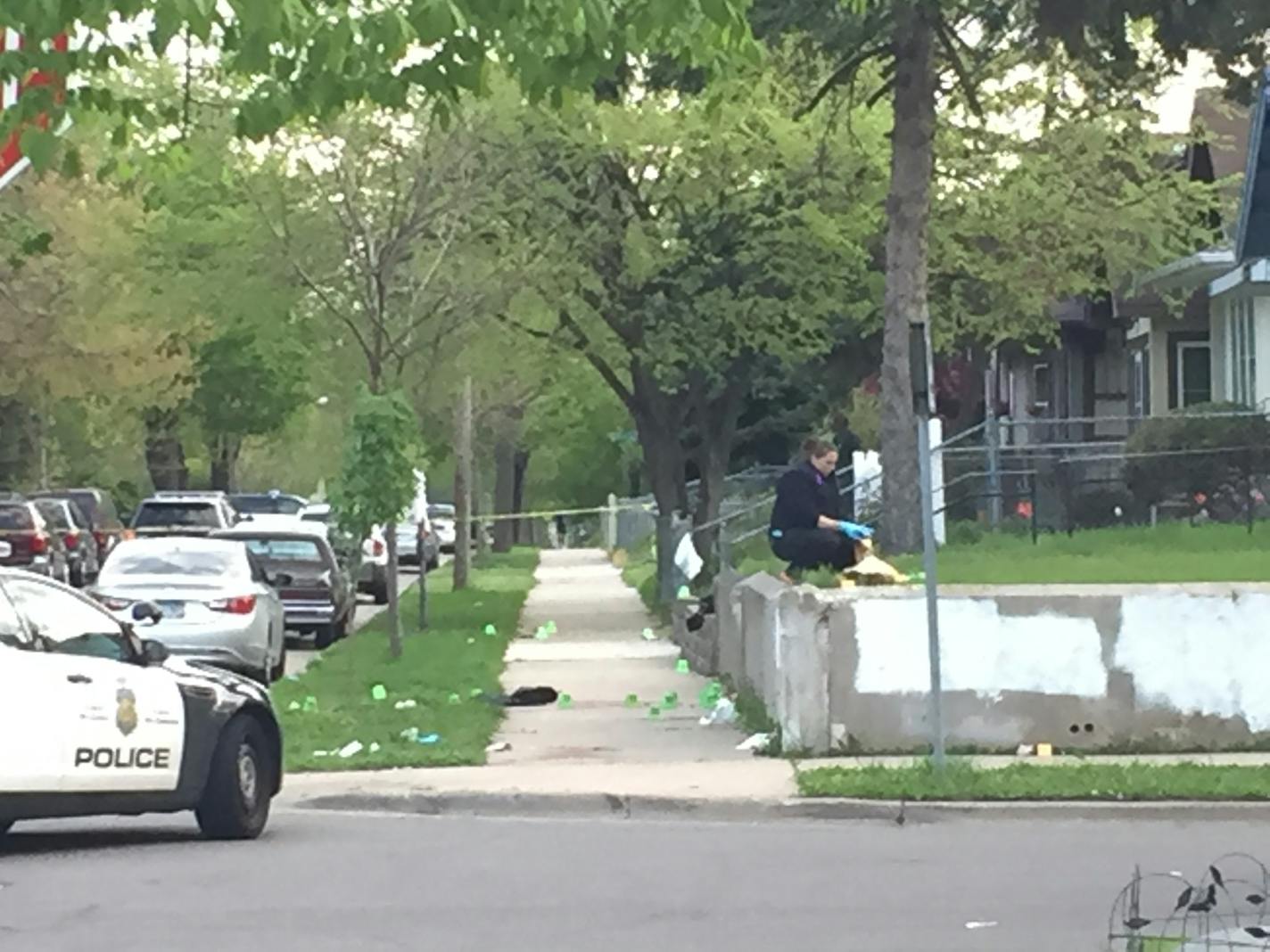 Evidence was collected Thursday morning at the scene of a shooting in north Minneapolis.