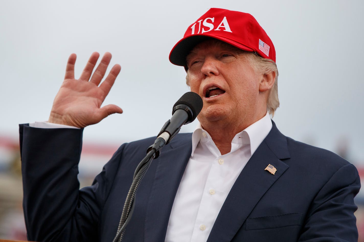 FILE - In this Saturday, Dec. 17, 2016 file photo, U.S. President-elect Donald Trump speaks during a rally at Ladd-Peebles Stadium in Mobile, Ala. China said Saturday its military seized a U.S. Navy unmanned underwater glider in the South China Sea but it would give the drone back. But Trump tweeted later that the Chinese government should be told "we don't want the drone they stole back" and "let them keep it!" This comes after United States officials had confirmed that they "secured an underst