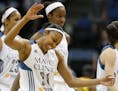 Renee Montgomery (21) reacted after Lynx turned the ball over in the fourth quarter.