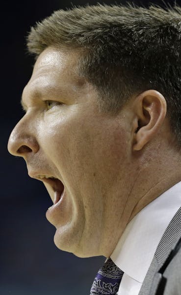 Clemson head coach Brad Brownell directs his team against Florida State during the first half of an NCAA college basketball game in the second round o