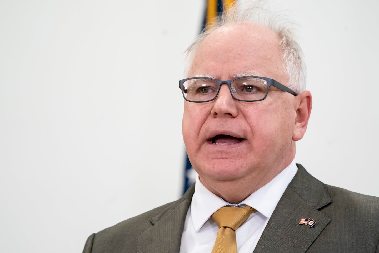 Gov. Tim Walz spoke at a press conference in Minneapolis, Minn., on Monday, April 12, 2021, announcing his sorrow at the death of 20-year-old Daunte Wright, and that there would be a 7pm curfew for much of the metro.