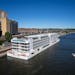 The Viking Mississippi, a new Mississippi River cruise boat, docked on Sept. 3, 2022, in downtown St. Paul, to pick up passengers for its debut eight-