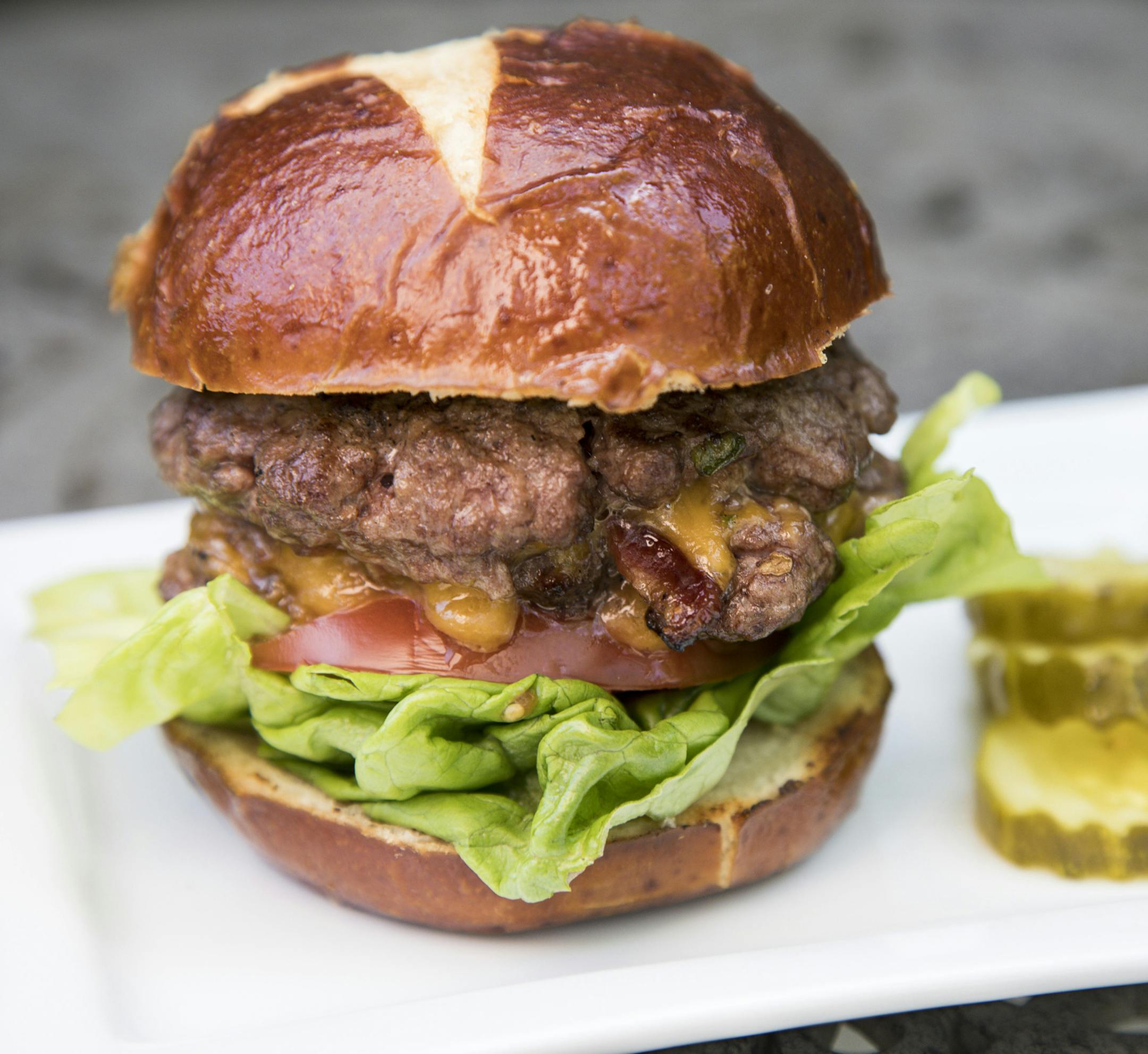 Jalapeño, Bacon and Cheddar-Stuffed Burger.
