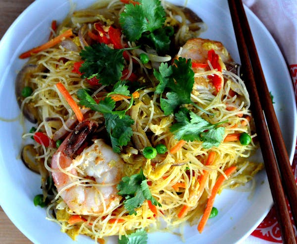 Singapore Noodles for a healthy dinner option. Credit: Meredith Deeds, Special to the Star Tribune