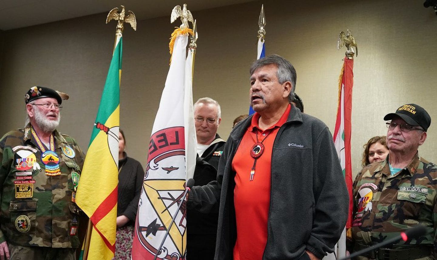 Tribal Chairman Faron Jackson Sr., seen in 2019, has led Leech Lake and its roughly 10,000 enrolled members through the challenges of the COVID-19 pandemic. "But to have some of this jubilant news, it lifts our spirits."