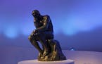 Auguste Rodin's "The Thinker" at the Soumaya Museum in Mexico City.
