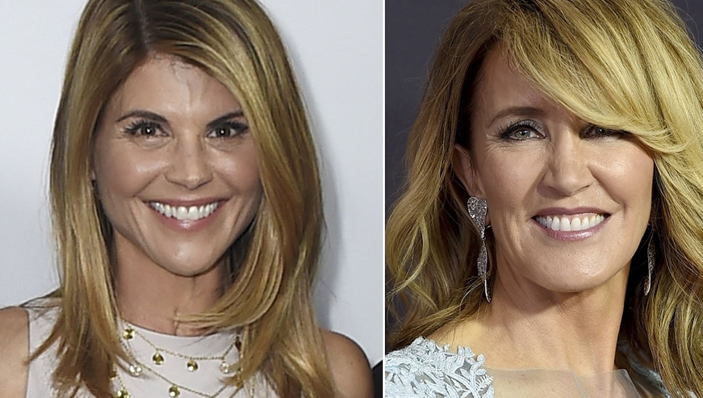 Actresses Lori Loughlin ("Full House"), left, and Felicity Huffman ("Desperate Housewives," "Sports Night") are among those charged in the admissions scheme.