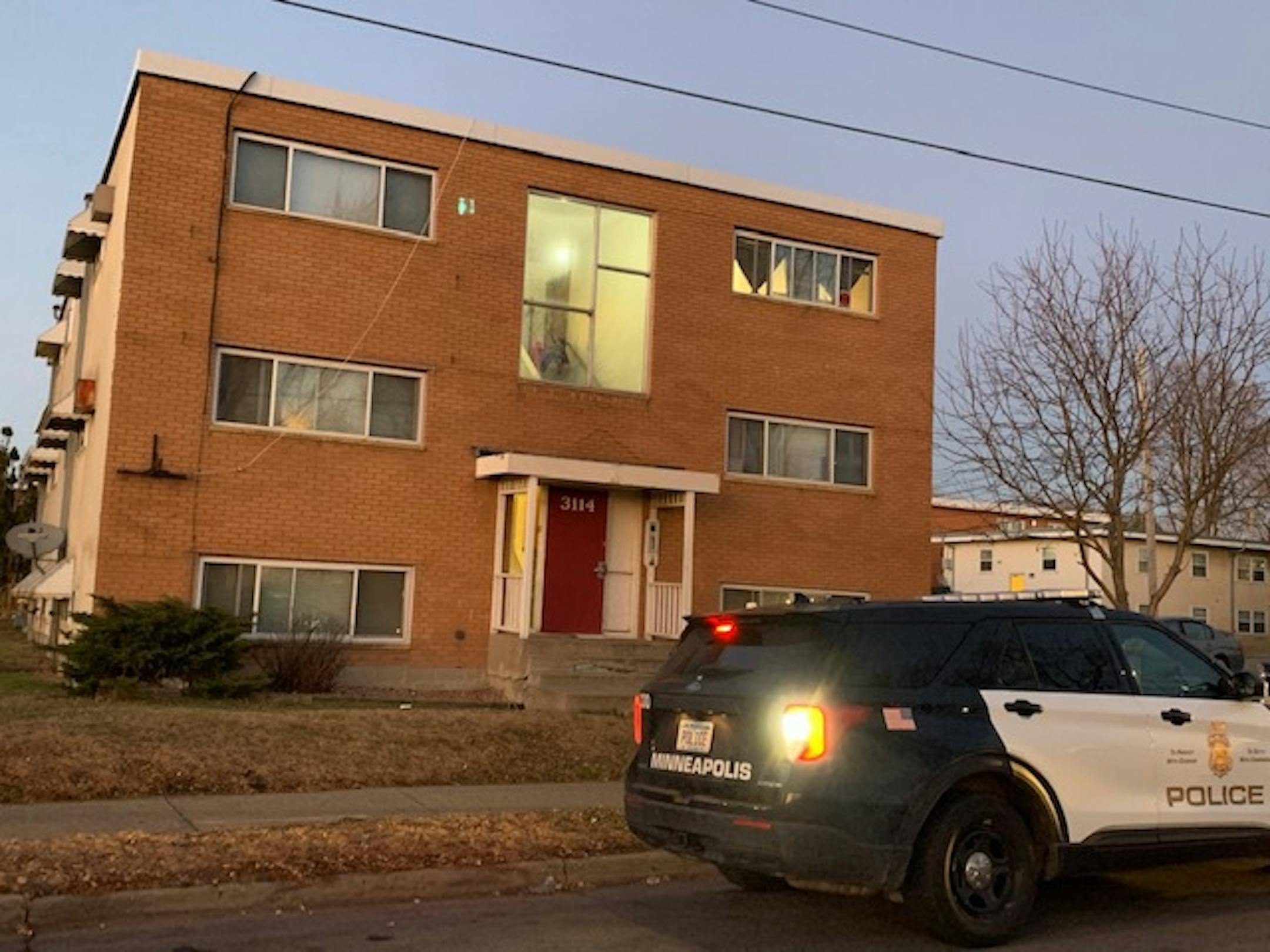 On Friday, Nov. 27, 2020, Minneapolis police were investigating a shooting inside this apartment building.