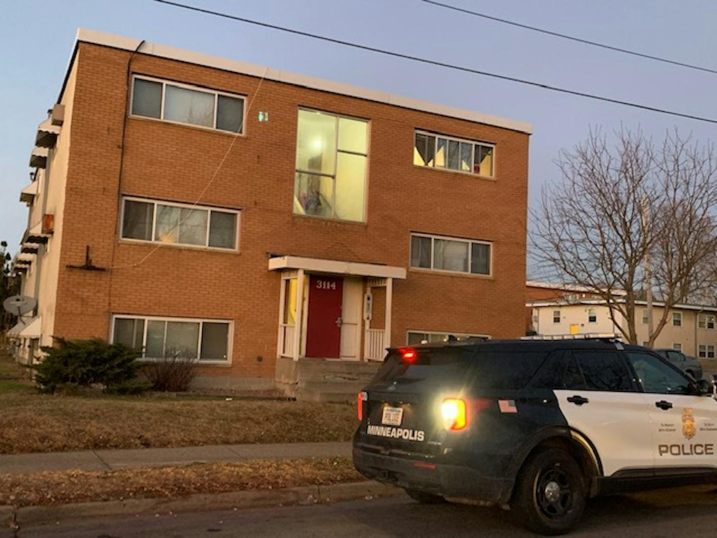 On Friday, Nov. 27, 2020, Minneapolis police were investigating a shooting inside this apartment building.