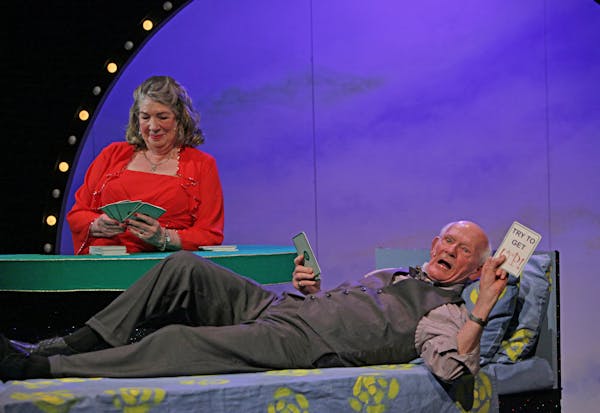 Photo by Keri Pickett Claudia Wilkens and Richard Ooms in Theatre AEON's production of The Geriatrical Theatrical - celebrating the chronologically en