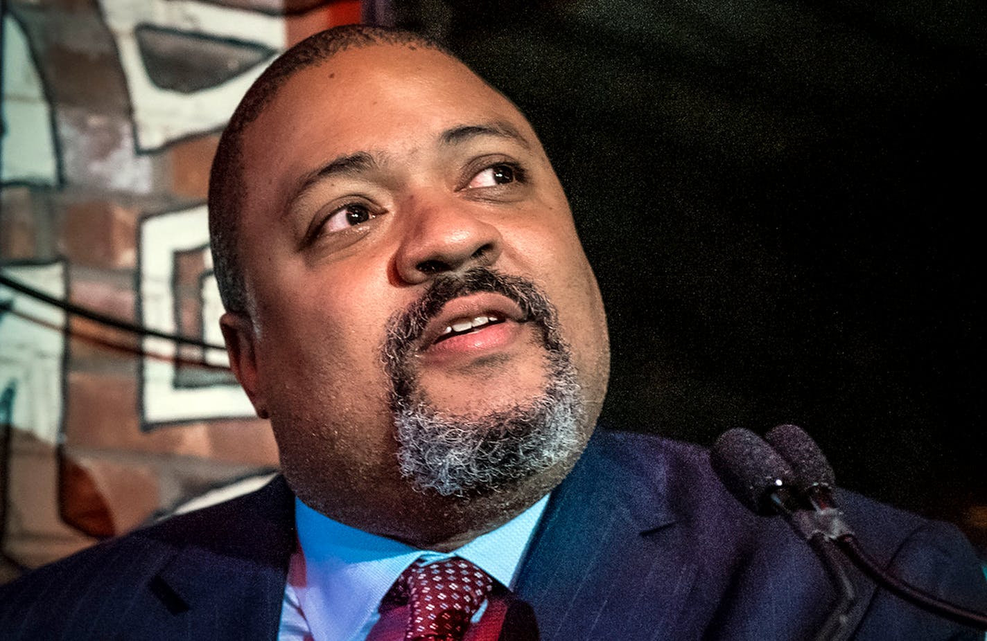 FILE - Alvin Bragg, now Manhattan District Attorney, speaks with supporters on election night, in New York, Nov. 2, 2021. The two prosecutors in charge of the Manhattan district attorney's criminal investigation into former President Donald Trump have suddenly resigned, throwing the future of the probe into question. A spokesperson for District Attorney Bragg confirmed the resignations of Carey Dunne and former mafia prosecutor Mark Pomerantz. (AP Photo/Craig Ruttle, File)