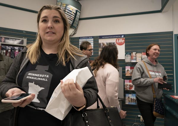 Quinn Nystrom, left, Travis Paulson, Vicky Luedtke and Nicole Smith-Holt reached their destination, Shoppers Drug Market pharmacy in Fort Frances, Ont
