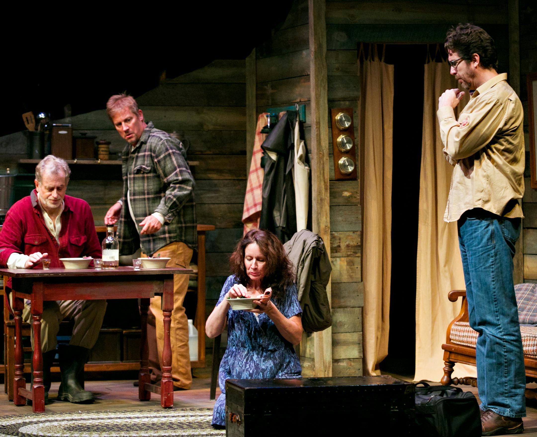 Henry (Steve Hendrickson), Peter (Bill McCallum), Fiona (Jennifer Blagen), Michael (Paul de Cordova) in "Finding Fish" by Illusion Theater
PHOTO CREDIT: Lauren B Photography