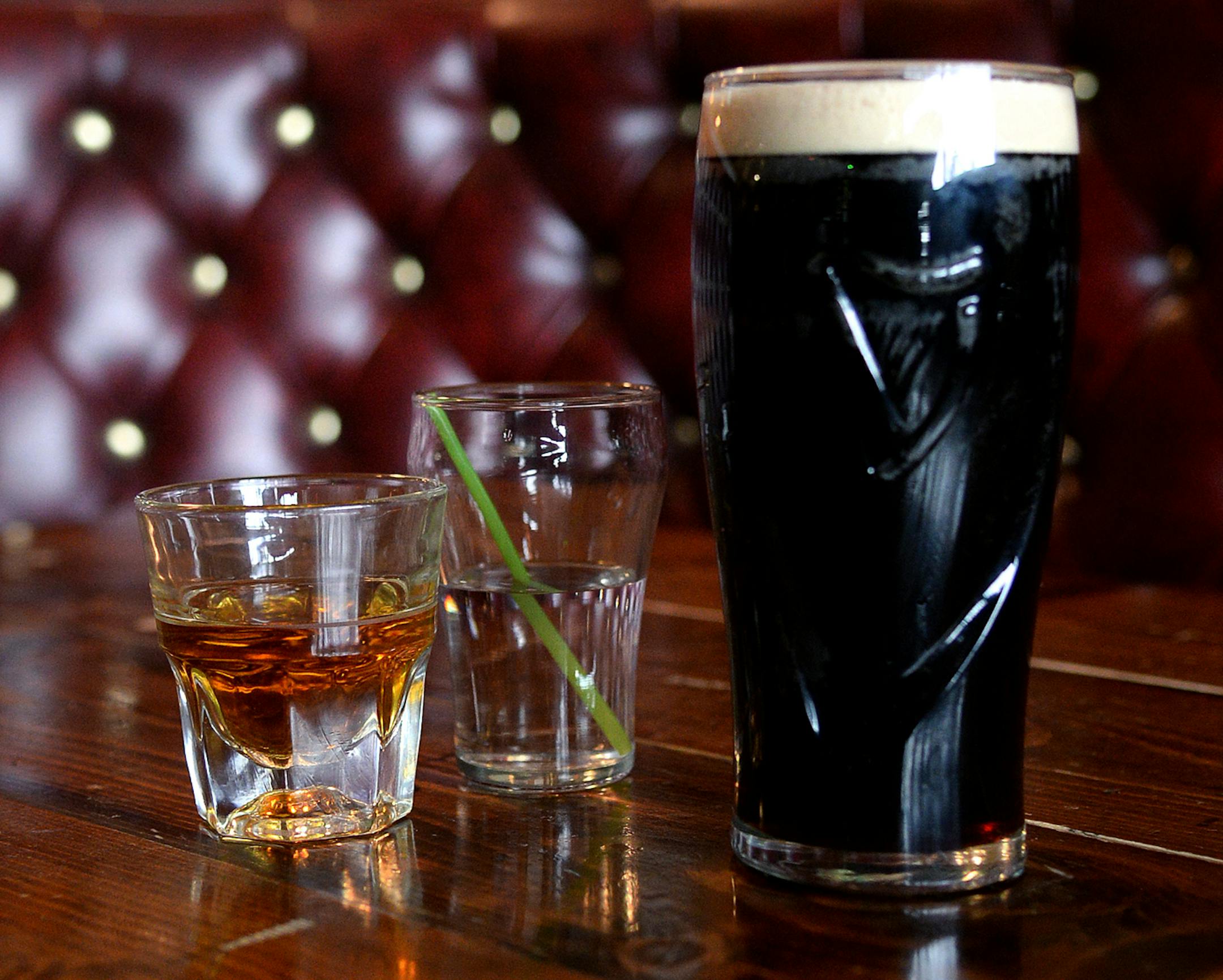 A pint of Guiness and a pour of Balvenie 12 year Doublewood Traditiona oak and Sherry oak casks. ] (SPECIAL TO THE STAR TRIBUNE/BRE McGEE) **Guiness, Balenie 12 year scotch