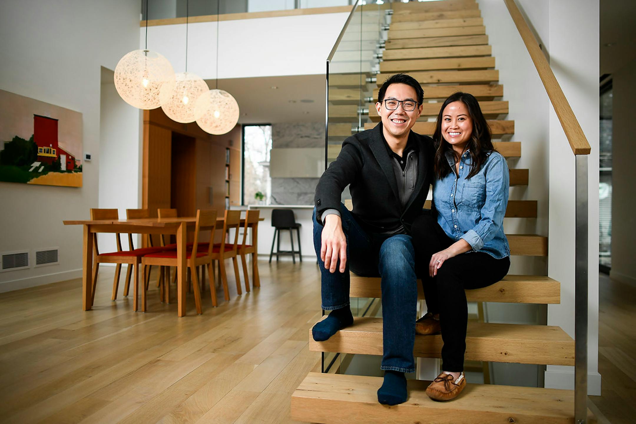 Vincent Jusuf and Catherine Pham in their thoroughly modern Linden Hills residence