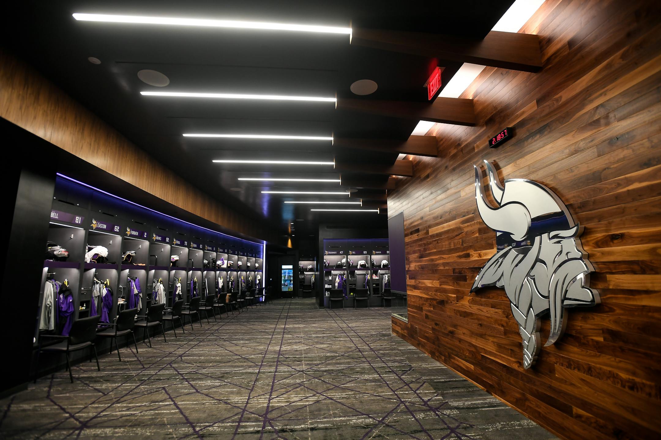 The locker room at the Twin Cities Orthopedics Performance Center. ] AARON LAVINSKY ï aaron.lavinsky@startribune.com The Minnesota Lynx played the Las Vegas Aces on Friday, July 13, 2018 at Target Center in Minneapolis, Minn.