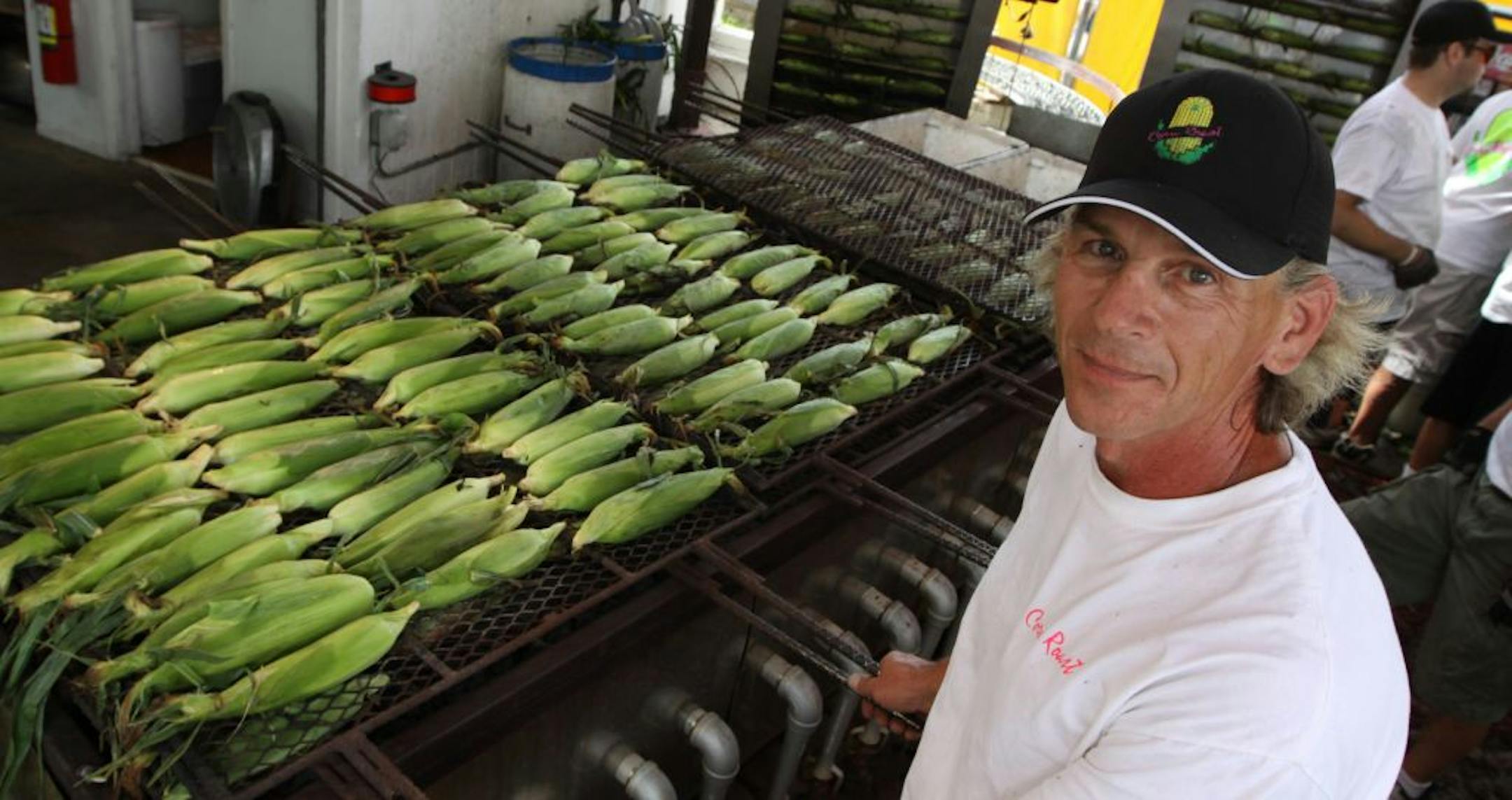 Brad Ribar, runs the popular State Fair roasted corn stand near the grandstand.