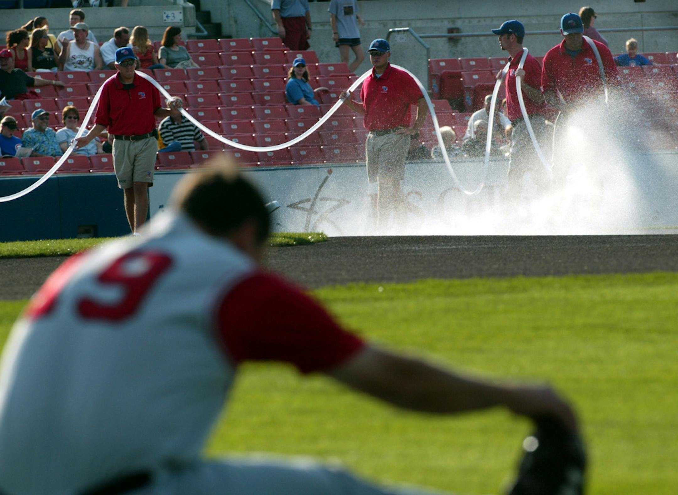 7/13/02- Des Moines, IA - The Iowa Cubs, a Class AAA affiliate of the Chicago Cubs, plays the Salt Lake Stingers at Sec Taylor Stadium, winning the game in the twelth inning, 3-2.