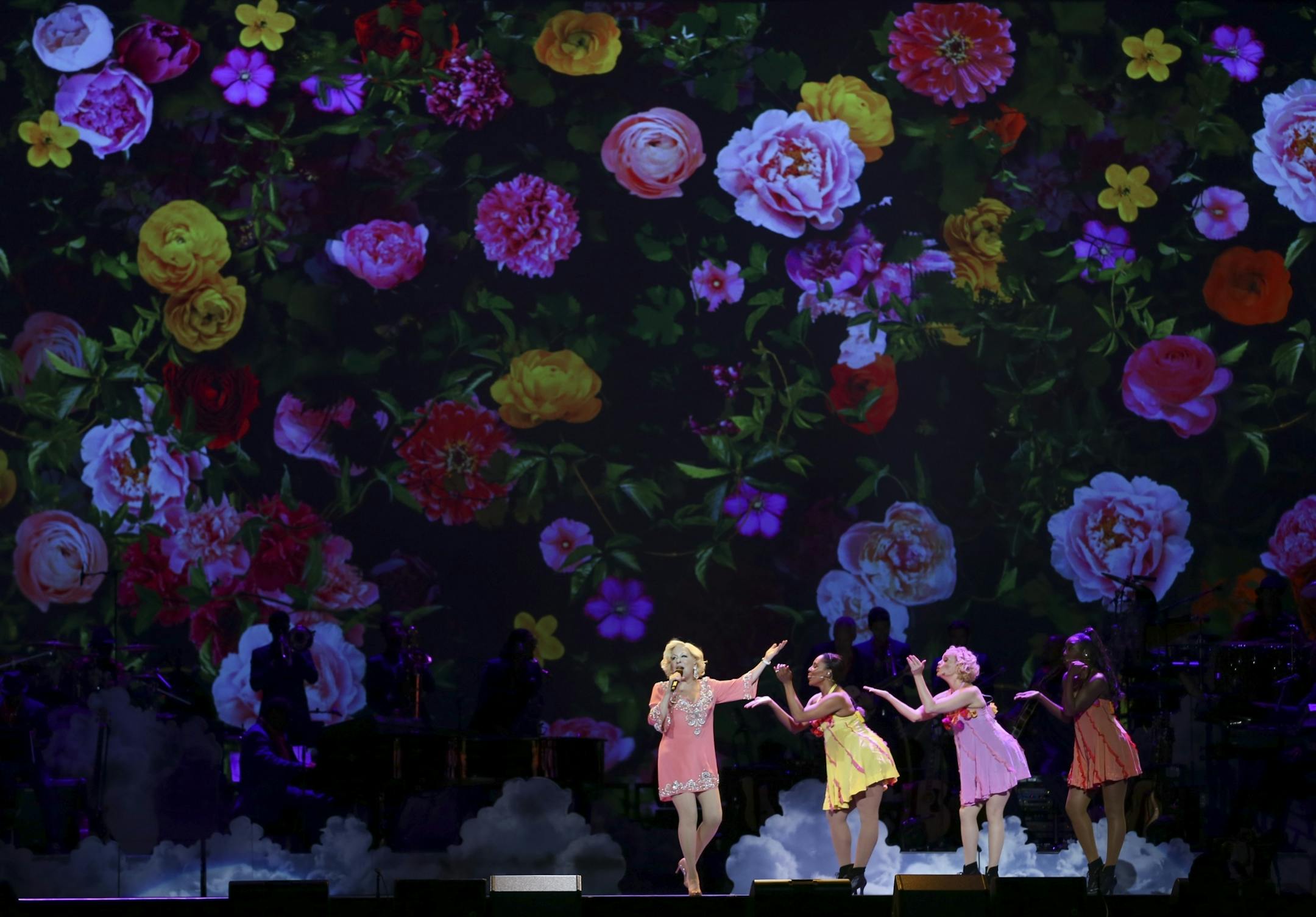 Bette Midler early in her set at Xcel Energy Center in St. Paul Sunday night.