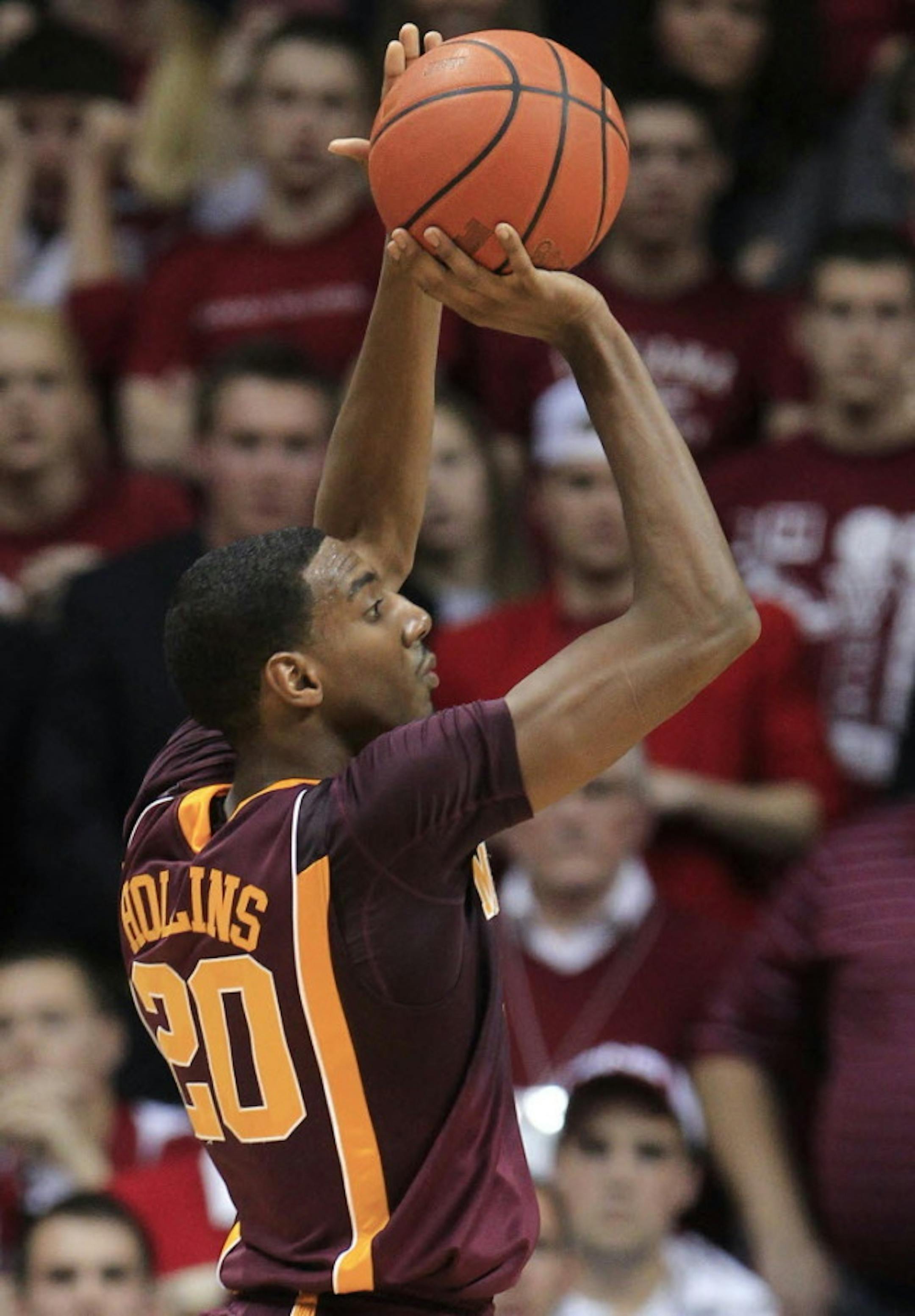 Hollins has been one of the Gophers best shooters, but Wednesday he was 0-2.