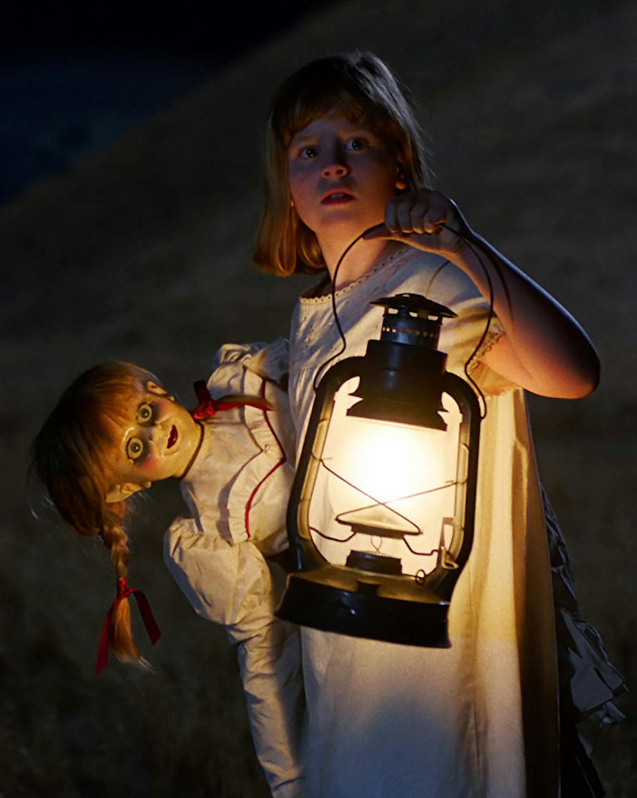This image released by Warner Bros. Pictures shows Lulu Wilson in a scene from "Annabelle: Creation." (Justin Lubin/Warner Bros. Pictures via AP)