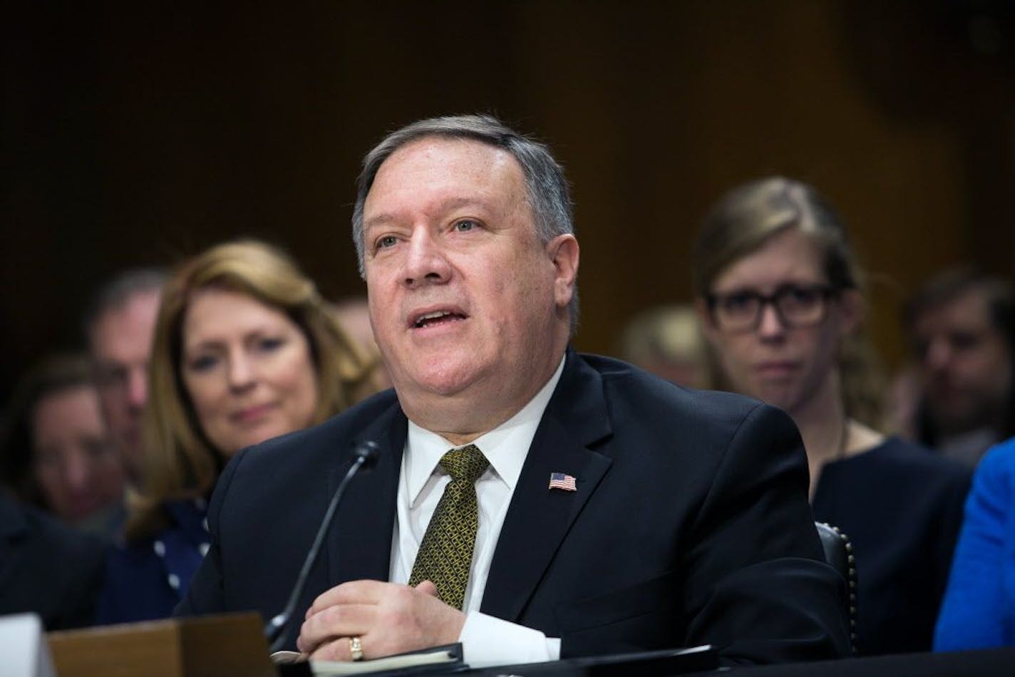 Mike Pompeo, testified during his confirmation hearing for secretary of state.